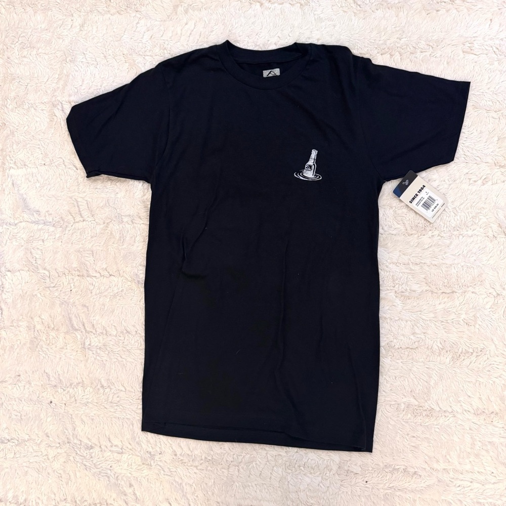 REEF Men’s Black Cotton T-Shirt - Size Small, Beer Bottle Graphic new with tags